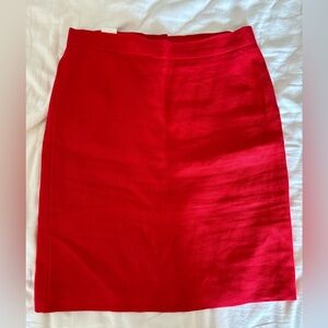 Dolce & Gabbana Red Linen Skirt
